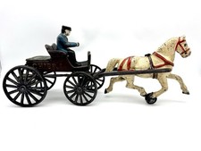 Vintage Cast Iron P.D. Chief Horse Drawn Buggy Police Dept. Chief Carriage Horse