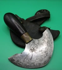 Vintage Osborne Est 1828 Leather Working Harness Round Knife W/ Sheath