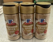 (3) McCormick GINGERBREAD SPICE Finishing Sugar For Christmas Cookies 3.81oz