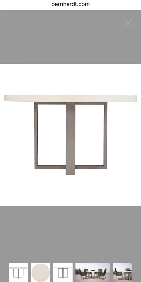 BERNHARDT STONE TOP DINING TABLE - Image 2 of 4