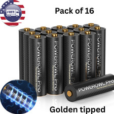 16 Goldtop Rechargeable AA Batteries PRO, High Capacity 2800mAh Premium NiMH 2X 3.13 per gallon