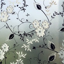 Window Privacy Film for Glass, Floral Removable Static 17.5" x 78.7" A-floral