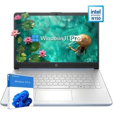 HP 14" Laptop UpTo 3.6GHz Intel N150 UpTo 16GB RAM 128eMMC Win11Pro - open box