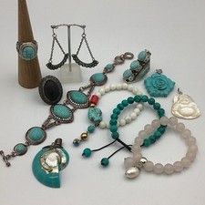 Mixed Boho Stone Jewellery Lot Bracelets Pendants Ring Earrings TE#8675