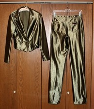 Vintage Shiny Tight End Spandex Disco Matching Jacket and Pants