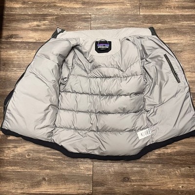 Patagonia Bivy Duck Down Jacket Womens S Black Gray Western Yoke