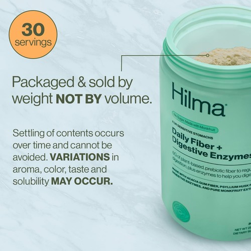 Hilma Daily Fiber and Digestive Enzymes, Supplement Powder with... - Picture 6 of 7