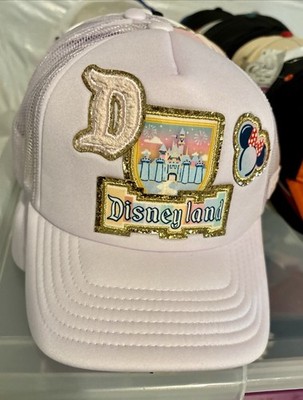 NWT Disney Parks  Disneyland Stoney Clover Lane Patches Trucker Purple Cap Hat