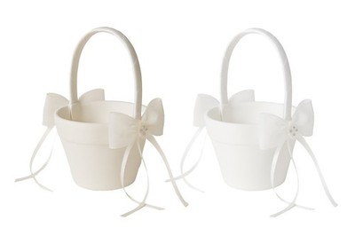 Luxus Mädchen Korb mit Perlen und Schleife - Accessoire für Hochzeiten & besondere Anlässe