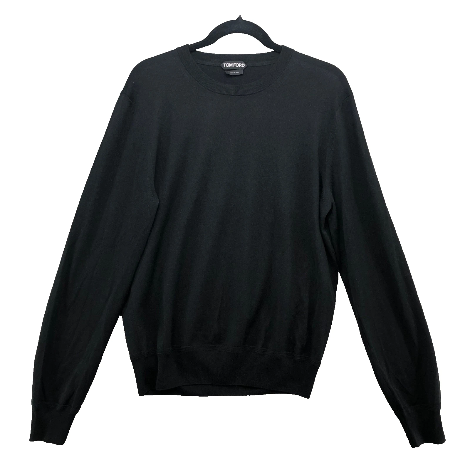 Tom Ford — Tom Ford Pullover Crew Neck Sweater Jumper Mens Large Black Classic Minimalist