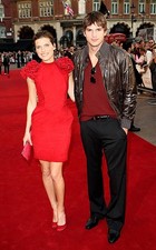 Actors Lake Bell Ashton Kutcher at world premiere of What Happens - Old Photo