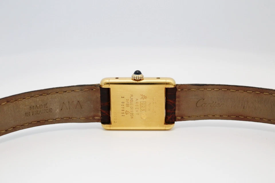 复古卡地亚 28 毫米 Vermeil 坦克手动上弦机芯 78-1 瑞士制造手表 — 第 2/4 张图片