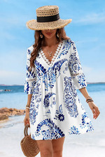 Cupshe Floral Paisley Print Lace Dress- NWT - Sz M