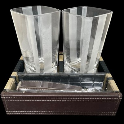 Thomas O'Brien Vintage Modern Striped Sport Beer Set 2 Mugs Bottle Opener