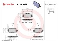 Brembo Bremsbelagsatz, Scheibenbremse P 28 038 FüR Honda