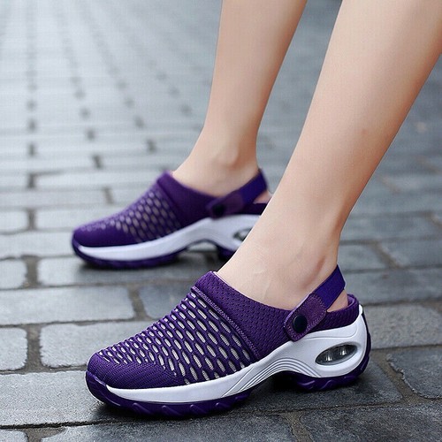 Scarpe da passeggio donna Mules sneakers slip on donna rete traspiranti zoccoli estivi - Foto 20 di 60