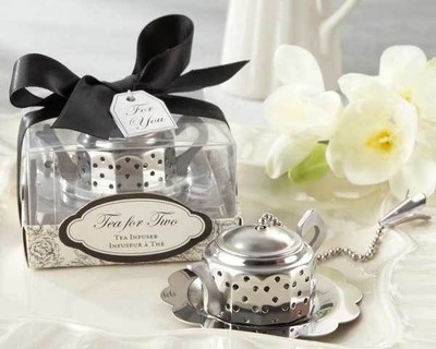 50 Silver Metal Heart Garden Party Tea Infuser Wedding Bridal Shower Party Favor