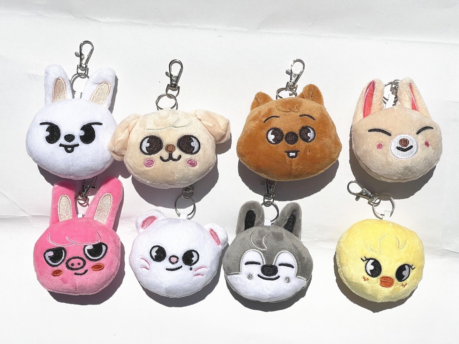 8PC Skzoo Stray Plush Doll Keychin Face Keychain Pouch Pendant