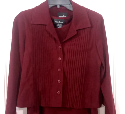 Positive Attitude 2pc Dress Jacket Burgundy 6P Modest Minimalist - Picture 2 of 6