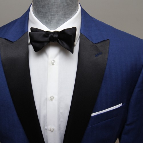 NWT Black Straight Bow tie Men's Self-tied Bow Tie 100%Silk Charmeuse - Picture 8 of 15