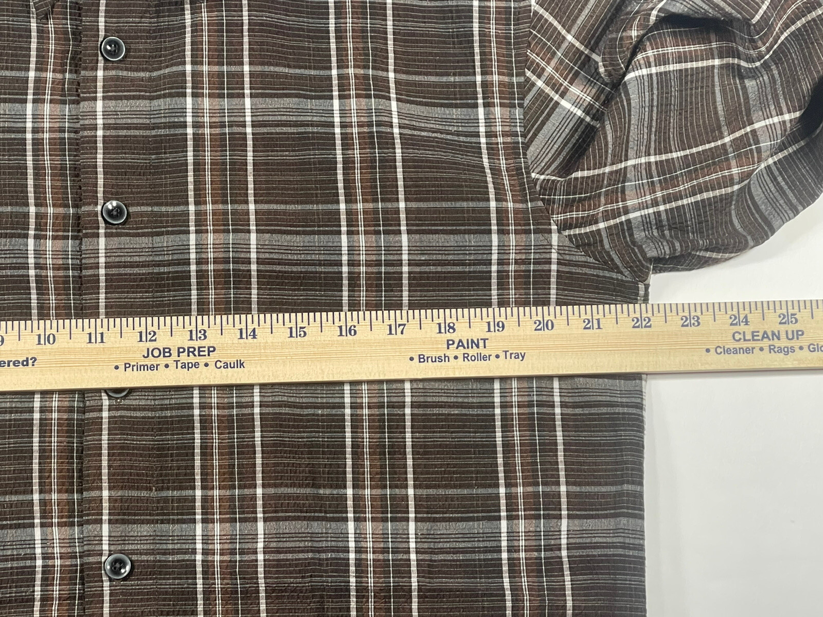 Basic Editions Plaid Long Sleeve Button Front Fla… - image 7