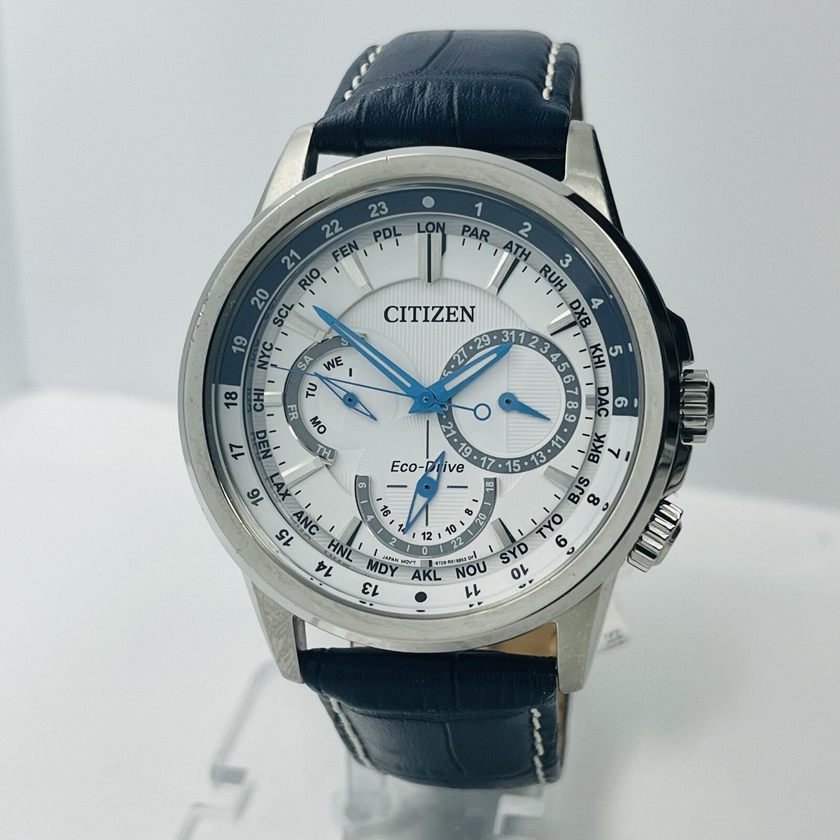 Citizen Calendrier Eco-Drive World Time Men's Steel White 45mm