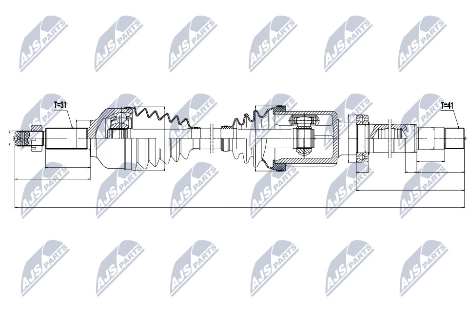 NPW-FR-074 NTY Drive Shaft for FORD