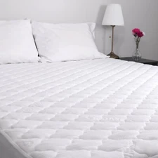 King Size Mattress Pad Hypoallergenic Waterproof COOLMAX Material White Durable