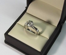 Solitaire Simulated Diamond Engagement Wedding Ring 14k White Gold Plated 2.Ct