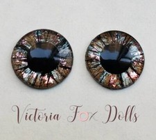 Blythe Doll Metallic Glitter Eyechips Brown Eye Chips 14mm Custom Furby Ooak Bjd