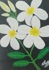 ACEO Original Acrylic Painting TEMPLE FLOWERS Miniature Art Card New