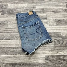 AMERICAN EAGLE Women's Medium Wash Denim Mini Button Fly Shorts Size 6 Regular