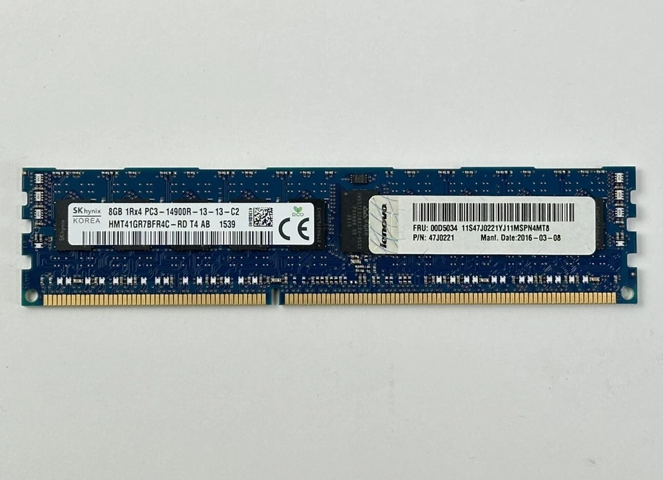 32GB Lot of 4x IBM Lenovo 8GB 1Rx4 PC3-14900R RDIMM ECC RAM Memory Server Hynix - Image 2 of 4