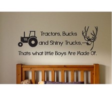 TRACTORS BUCKS SHINY TRUCKS Kids Child Vinyl Wall Decal Sticker Boys Room Hunt