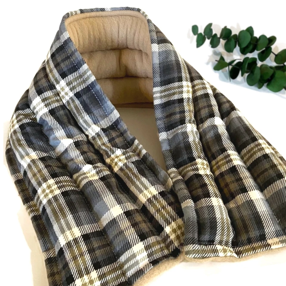 Heat Pack Neck Wrap, XL Long Wide Microwavable Heating Pad Flax Rice Neck Warmer - Image 2 of 4