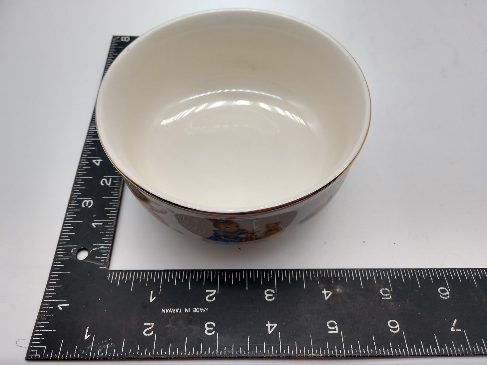 Child Rabbit Plate and Bowl Mount Clemens Pottery Japan Spring Easter 7.5 in