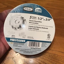 Hubbell Bell Outdoor White PVC Weatherproof Standard Round Electrical Box