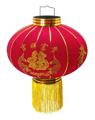 Chinesischer Stoff-Lampion rot 40 cm Ø LT400 Party Glück Asia Dekoration Trango
