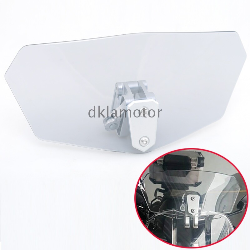 Motorcycle Clear Windshield Clip On Extension Spoiler Adjustable Wind