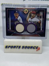 2020 Topps Tribute Dual Player Relics Purple #'d /50 Nolan Ryan Gerrit Cole