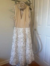 NWOT White House Black Market Fit-And-Flare Floral-Lace Appliqué Dress Size 4