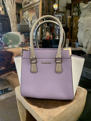 calvin klein hayden leather satchel