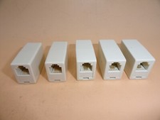 RJ11 Straight Telephone Phone Cord Cable Line Adapter Coupler TAN Lot of 5 