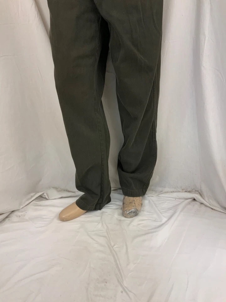 Pantalones de mezclilla Structure 36x33 plisados verdes 100 % algodón rectos YGI P2-342 Foto 4 de 4