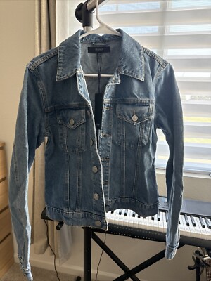 NEW-Hudson Denim Blue Jeans Jacket Women Small Medium Cotton Button Down Women