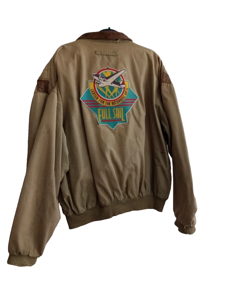 Chaqueta de Vuelo Avirex Bombardero Vintage Envejecida Fuerza Aérea Vela Completa XL Foto 2 de 4