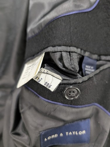 Grant Thomas Jacket Black 100% Cashmere Lord Taylor Blazer Sport Dress Coat 46R - Picture 8 of 11