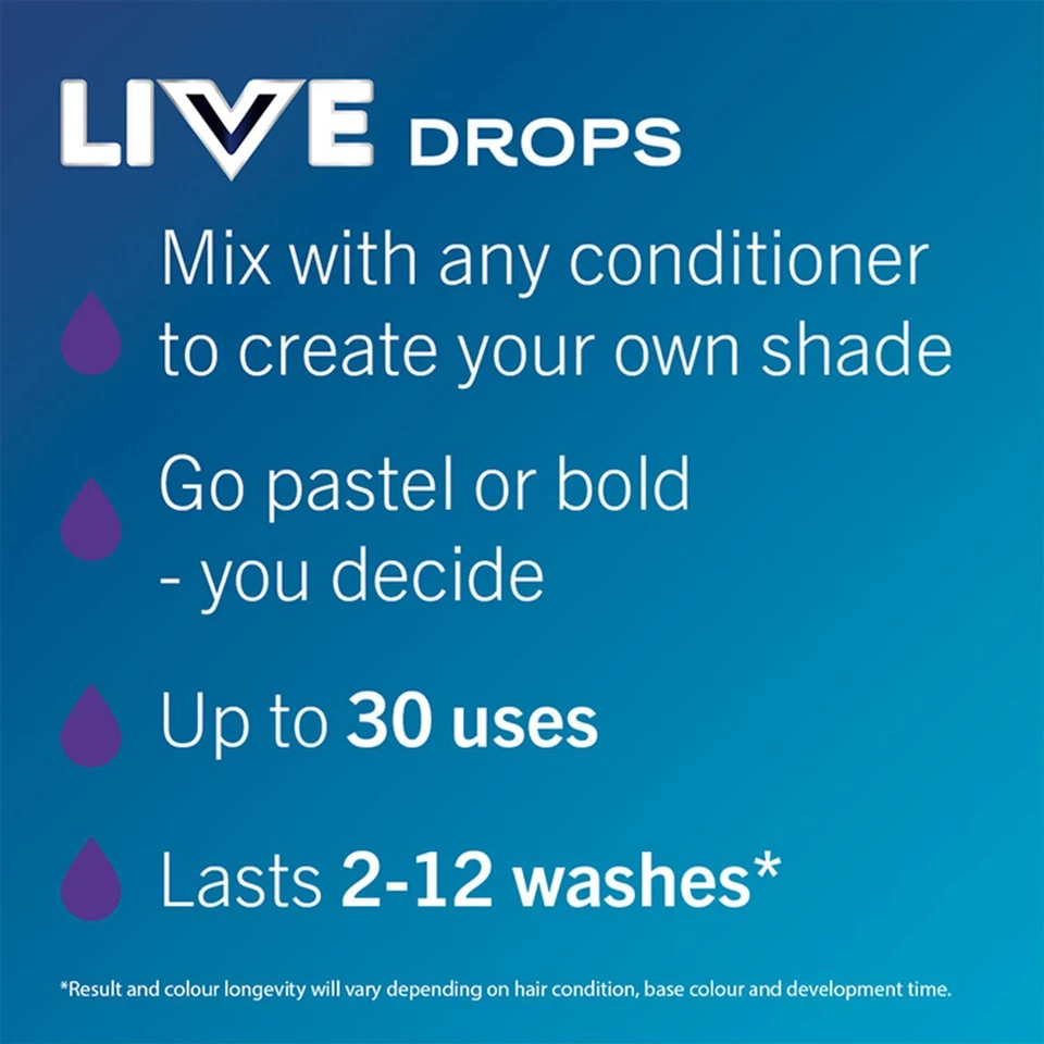 Schwarzkopf LIVE Colour Drops Semi-Permanent Hair Dye, Orchid Purple - Image 3 of 4