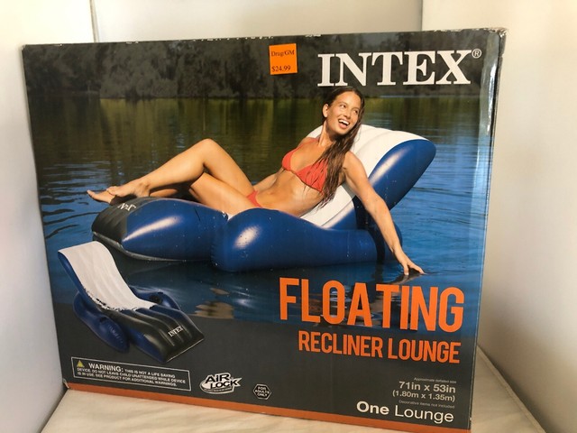 Intex Inflatable Floating Lounge Pool Recliner Lounger Chair with Cup Holders for sale online | eBay