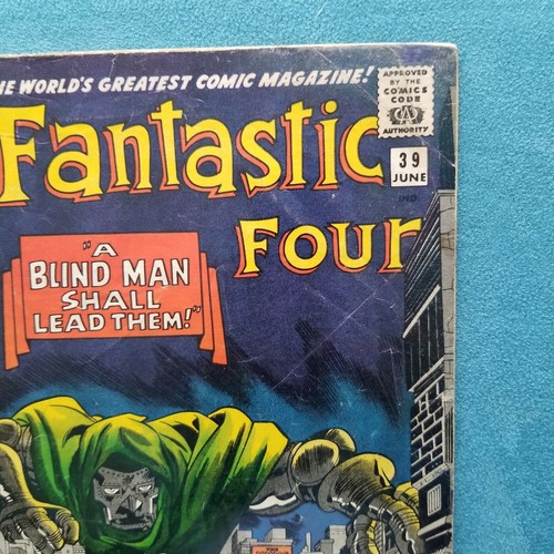 Fantastic Four #39 Marvel Comics Daredevil Dr Doom Silver Age - Picture 4 of 10